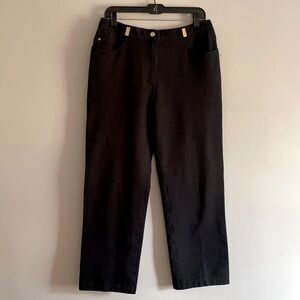 St. John sport classic black pants gold accents